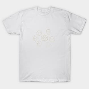 Dice Outline in Gold + Brown T-Shirt